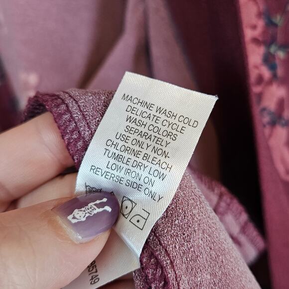 Chelsea Studio Burgundy Floral Print Open Front Blazer Jacket Plus 18 20 Work - Picture 10 of 10